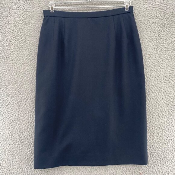 Pendleton Skirt Womens 12 Petite Black Wool Knee Length Pencil Office Career* - Picture 1 of 9
